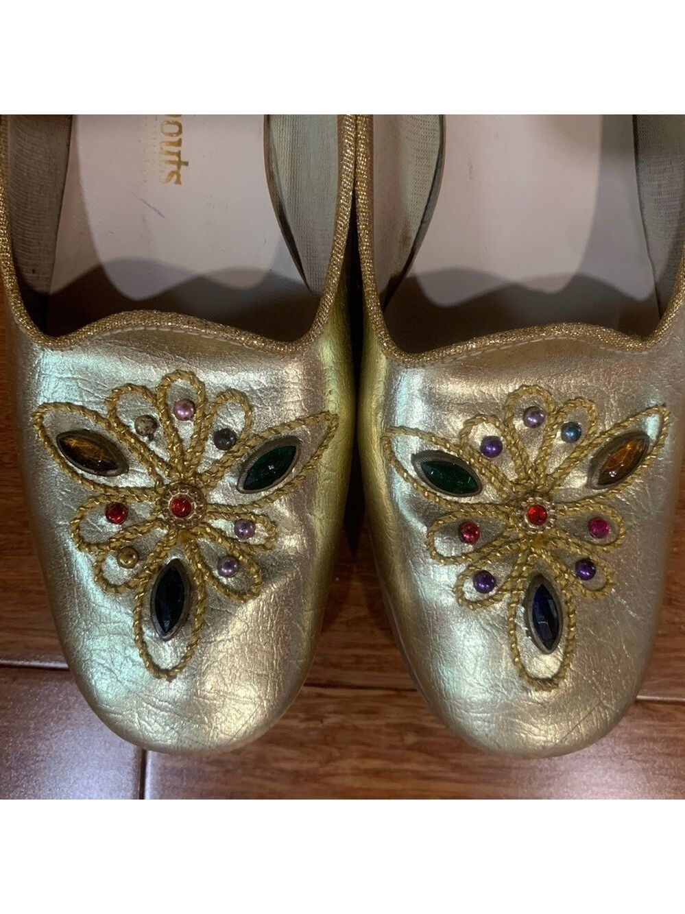 ❤️Vintage 80’s gold bejeweled Browsabout size 7.5 - Picture 2 of 6